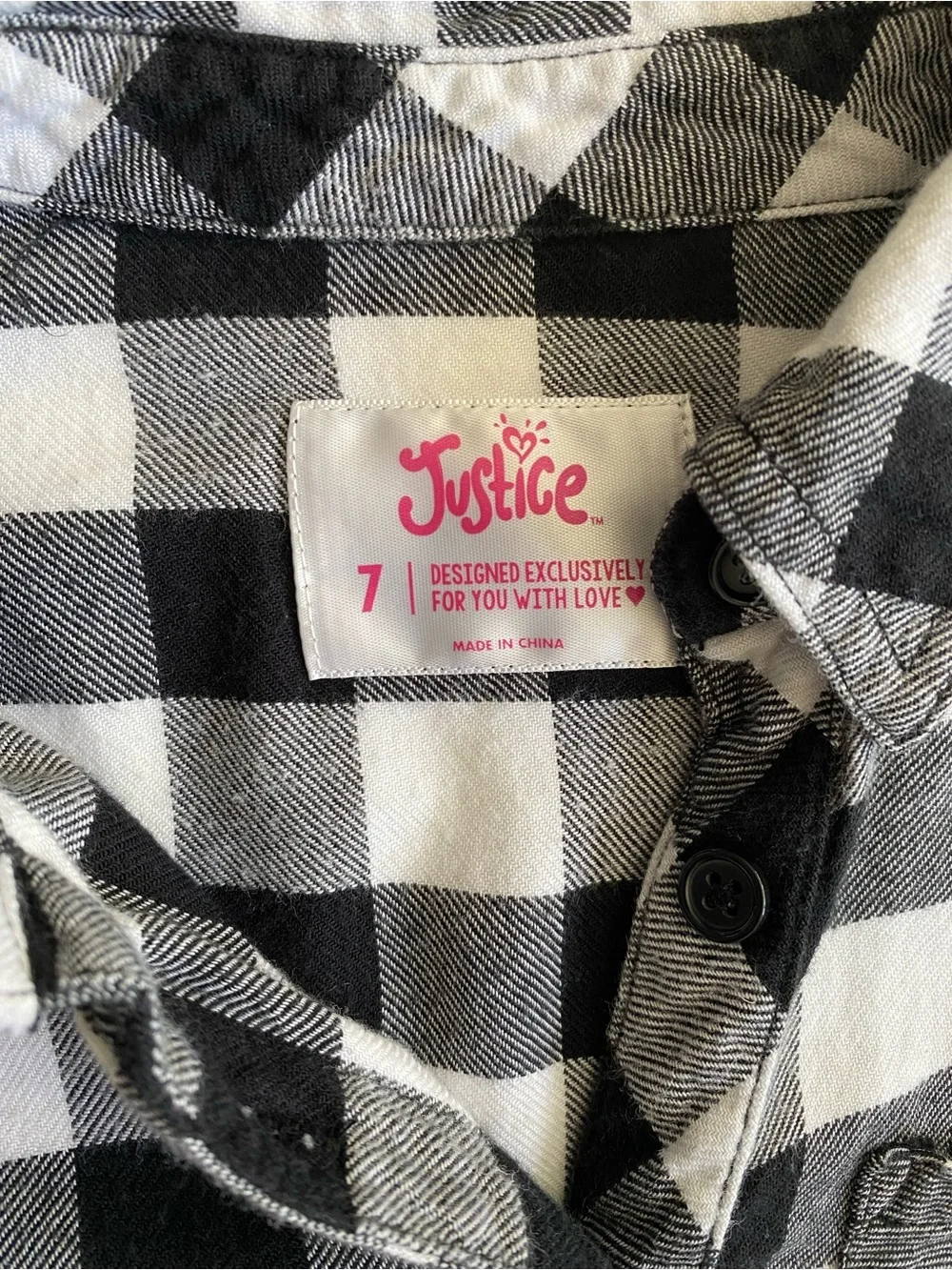 Black and white plaid flannel shirt